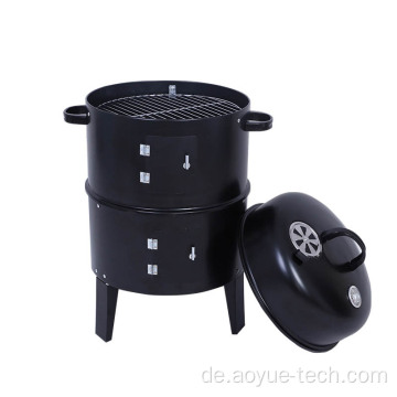 3 in 1 rauchloser Holzkohle BBQ Grill Raucher